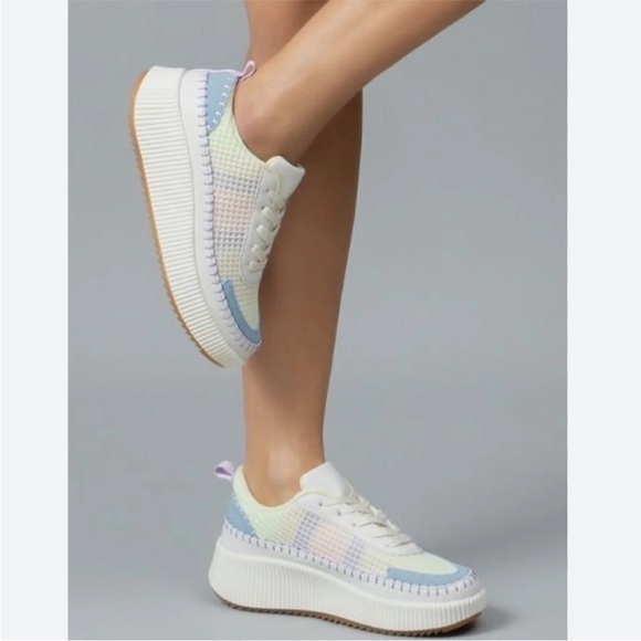 Nicole Miller Brita Woven Multicolor Platform Sneakers Size 8 - Picture 1 of 16